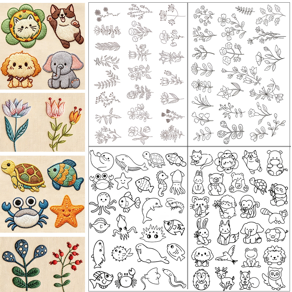 Embroidery Web - Cute Animal & Floral Embroidery Sticker