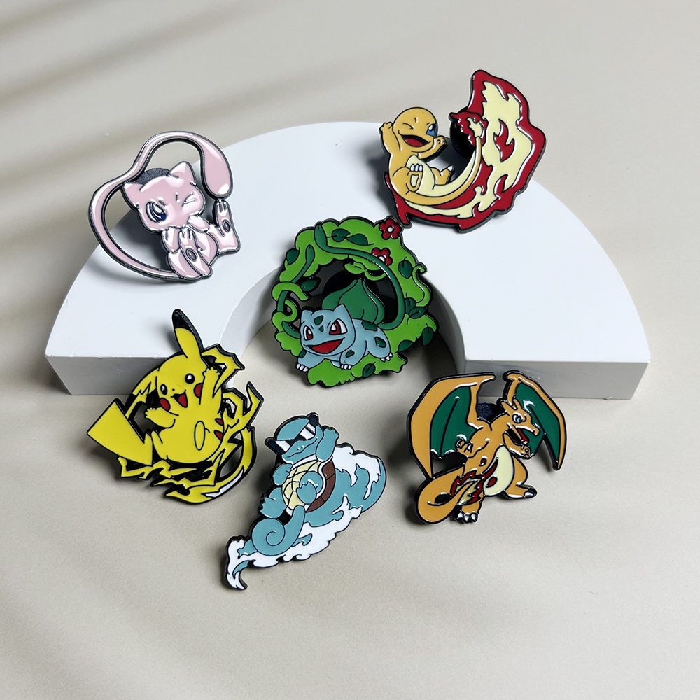 Embroidery Reddit - 6pcs Anime Pins Set Pokemon Enamel