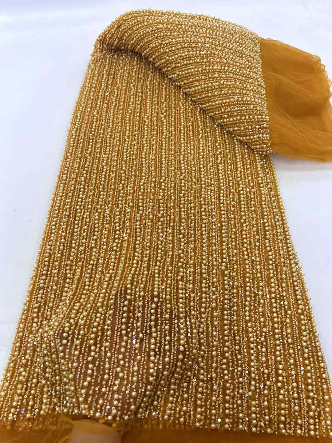 Handmade Heavy Beads and pearl - Embroidery Net Fabric recensione e prezzo
