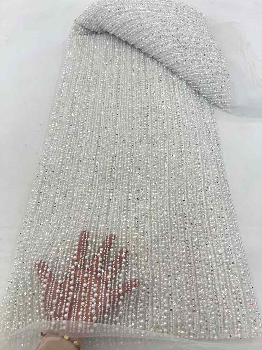 Handmade Heavy Beads and pearl - Embroidery Net Fabric recensione e prezzo