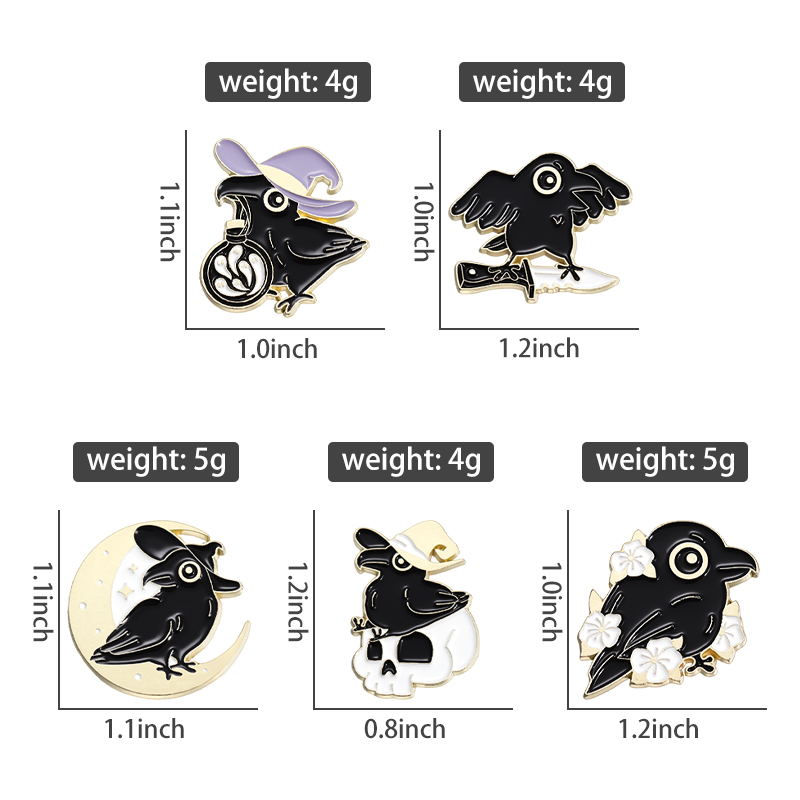 Punk Crow Wizard Enamel Pins C - Embroidery Logo recensione e prezzo