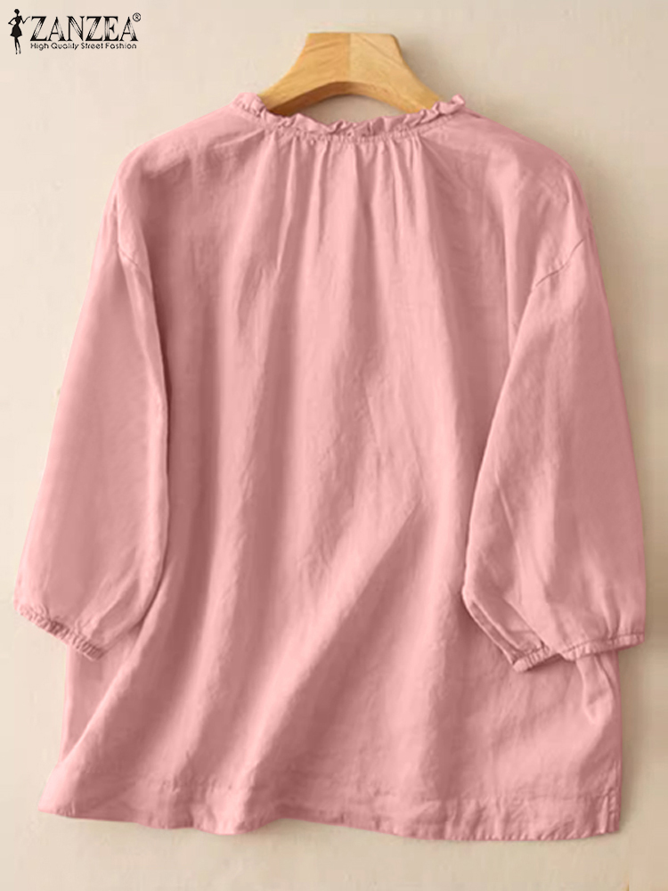 ZANZEA Summer Vintage Shirts E - Embroidery Artwork recensione e prezzo