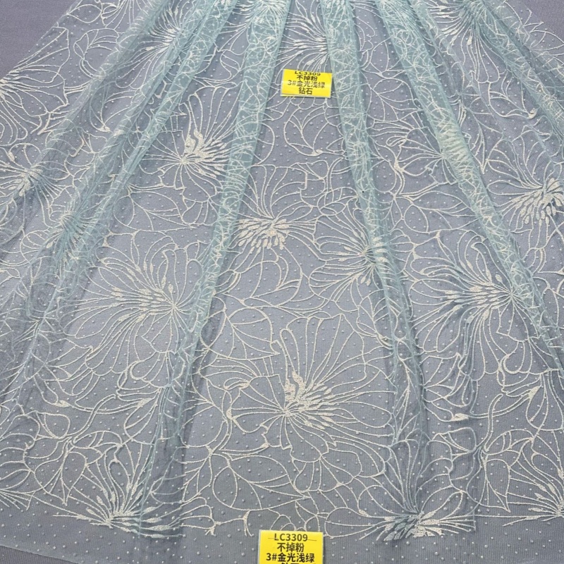 2026 Light Green Hot Sale Fadh - Embroidery Net Fabric recensione e prezzo