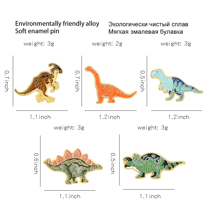 Colorful Dino Enamel Pins Cust - Embroidery Logo recensione e prezzo