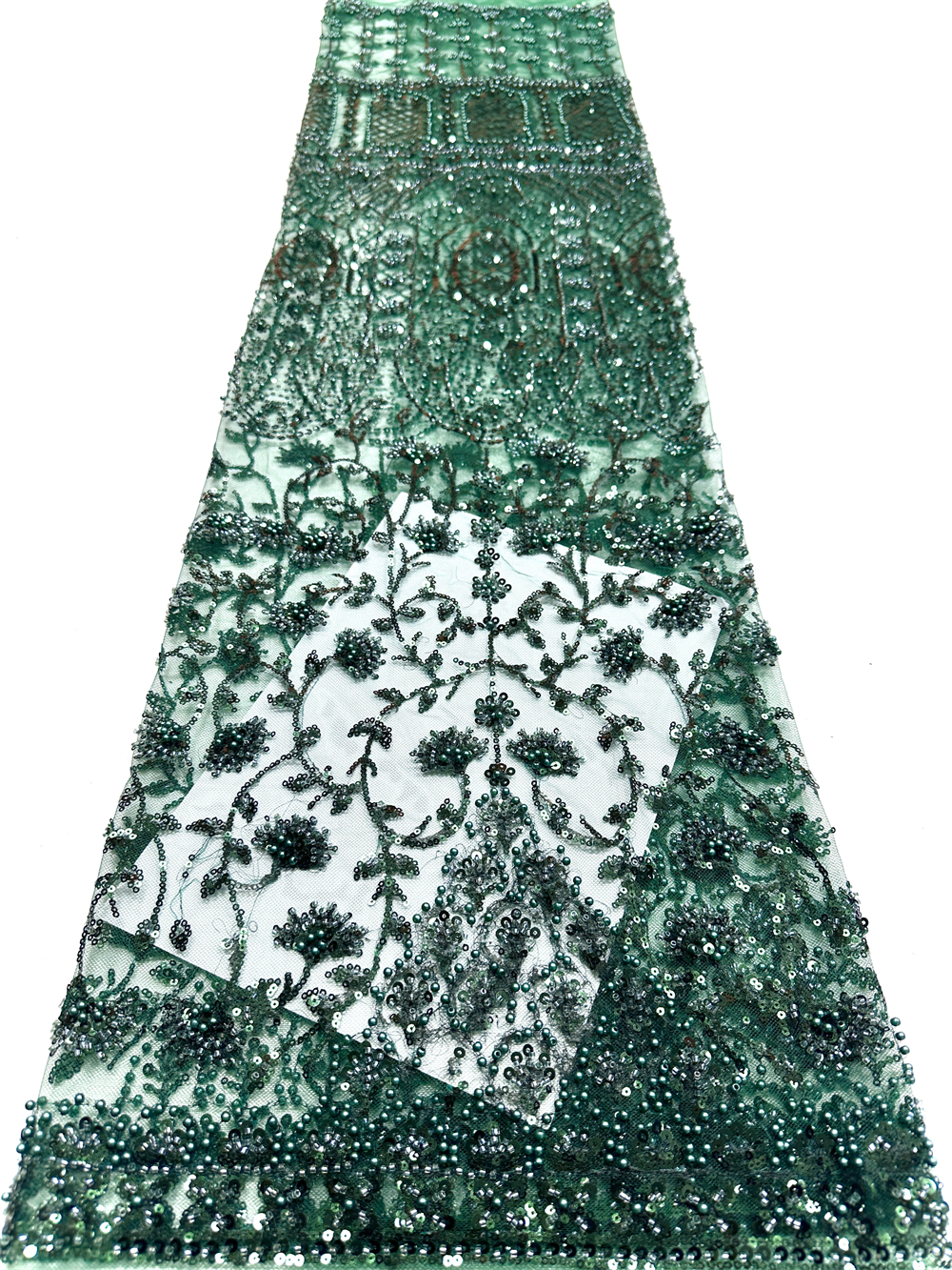 Luxury African Sequins Green B - Embroidery Net Fabric recensione e prezzo