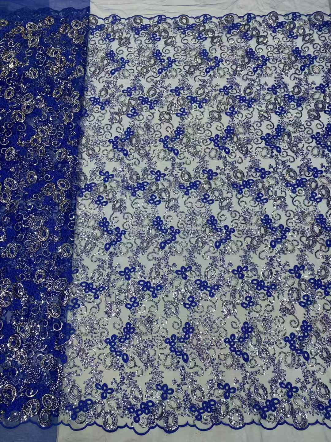Blue African Tulle Lace Fabric - Embroidery Net Fabric recensione e prezzo