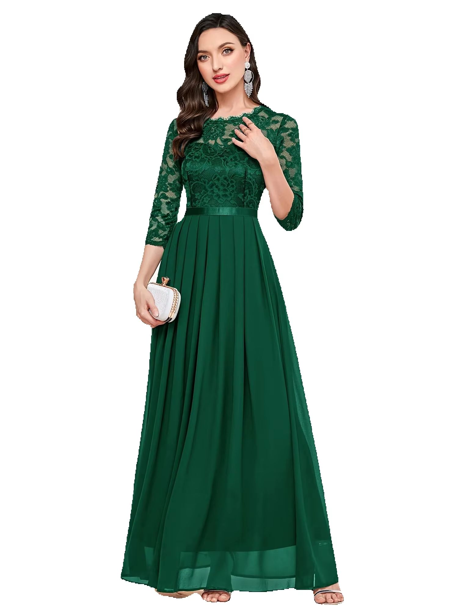 Elegant 3/4 Sleeve Lace Evenin - Embroidery Class recensione e prezzo