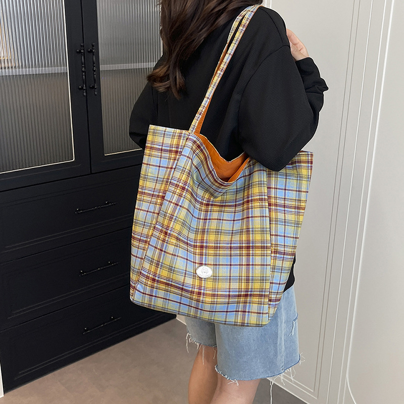 Plaid Tote Bag for Women Shoul - Embroidery Class recensione e prezzo