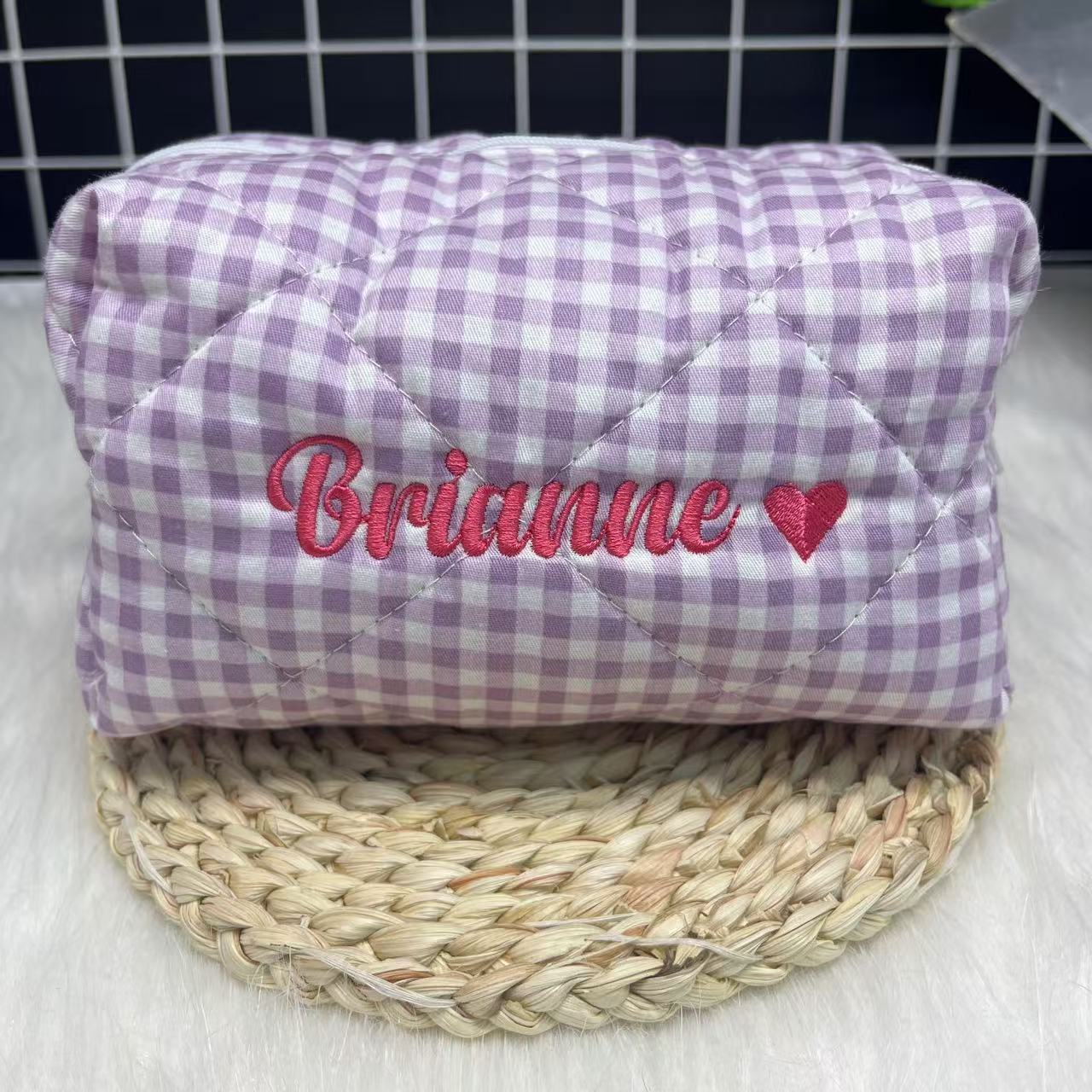 Large Capacity Striped Cosmeti - Embroidery Logo recensione e prezzo