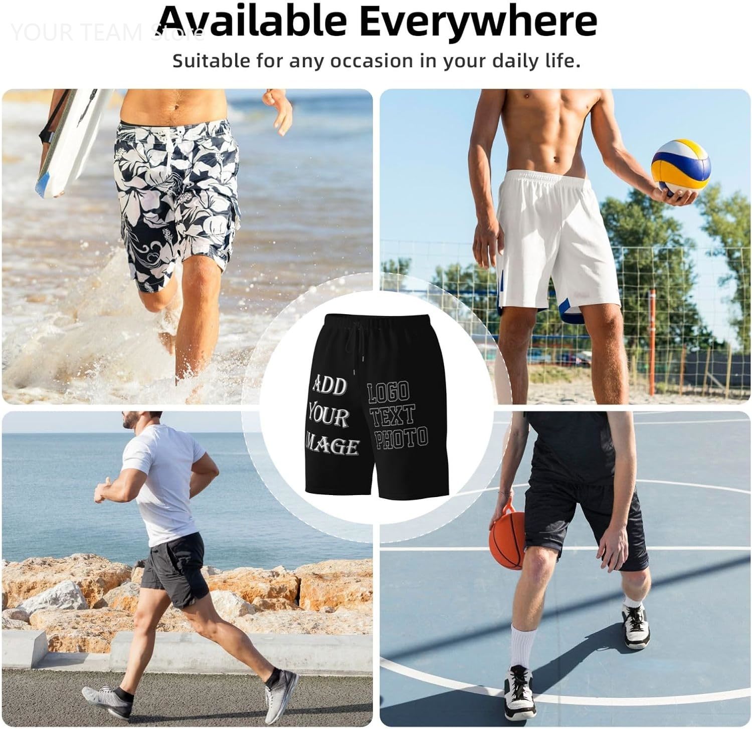 Custom Shorts for Men Design Y - Embroidery Design Logo recensione e prezzo